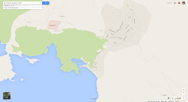 Irgendwo dort im rot gekennzeichneten Feld wird unser erstes Camp stehen, nahe Ölüdeniz, nahe der Küste. (Klicken zum Vergrößern!)